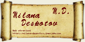 Milana Despotov vizit kartica